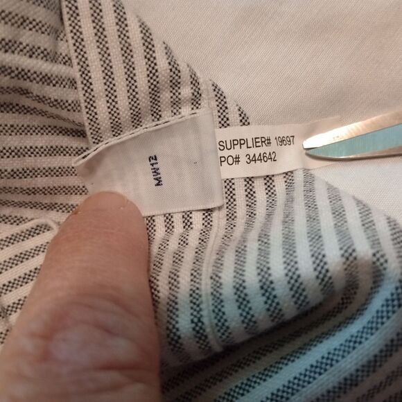 Ralph Lauren Men's Custom Fit Gray White Stripe Button Down Size L Brown Pony. - Picture 5 of 8